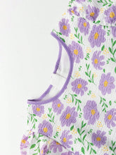 Young Girls' Summer 2024 New Sweet Flower Print Princess Puff Sleeve Dress